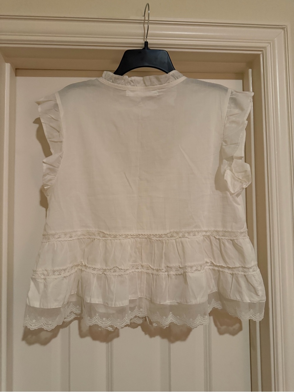 Altar'd State Cream Ruffle Button-Front Blouse - Picture 4 of 4
